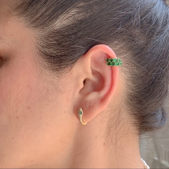 GOLD SNAKE HOOPS SMALL GOLD HOOPS​​​​​​​​​​​​​​​​​​​​​​​​​ - Picture 5 of 5